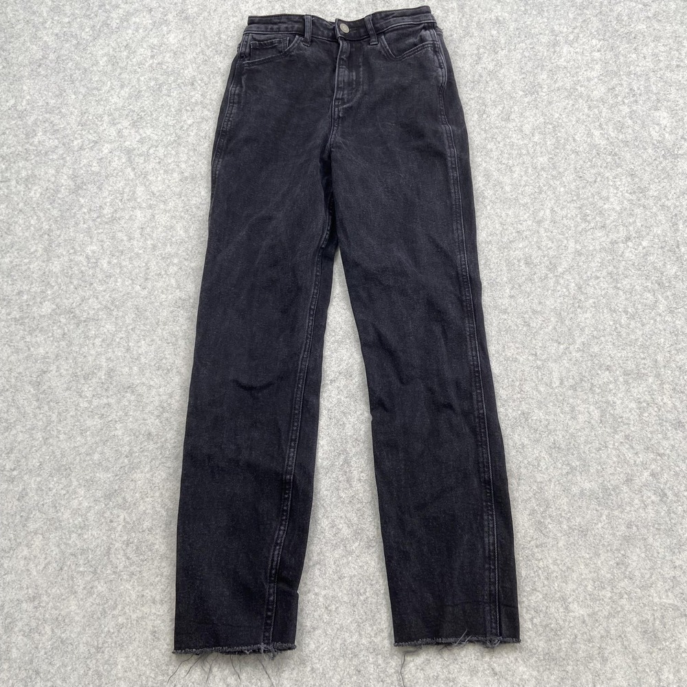 Hollister Ultra High Rise Mom Jeans Womens 00R (23x25) Charcoal Distressed